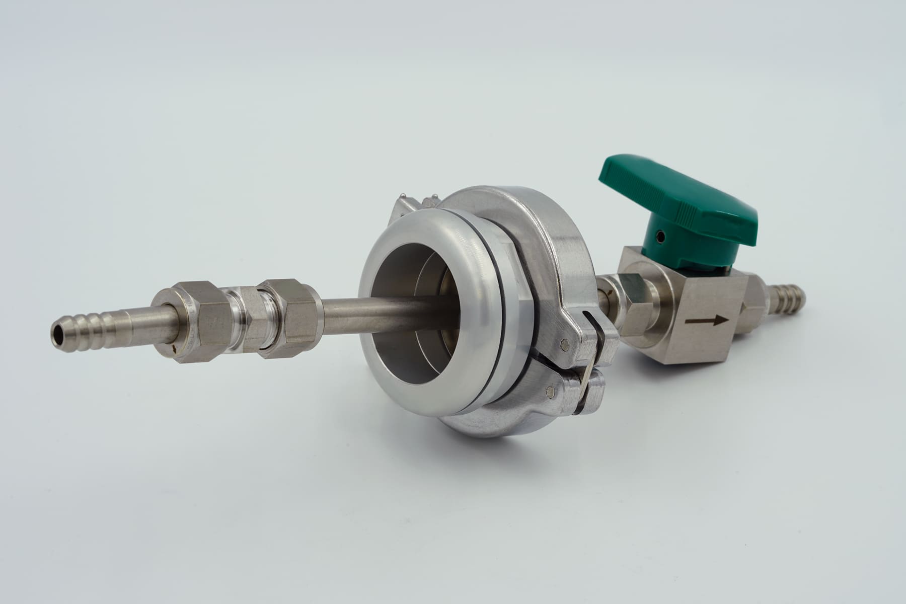 Feedthrough-ball-valve-mounted Ball valve hermetic feedthroughs