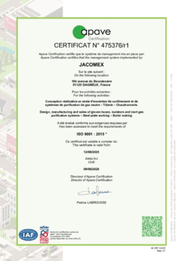 iso-9001-jacomex-apave ISO 9001 Certificate